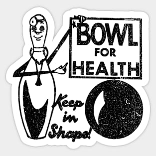 Retro Bowl For Health Vintage Bowling Matchbook Sticker